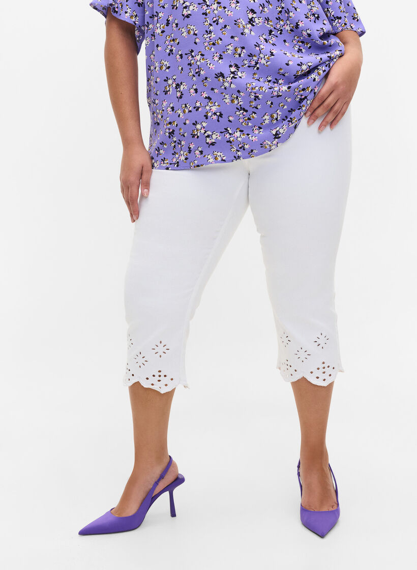 Blommig viskosblus med snördetalj, Lilac Flower Print, Model image number 2