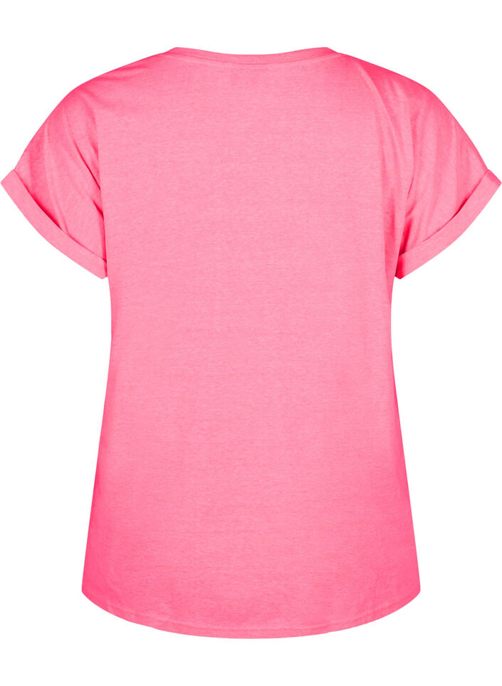 Neonf&auml;rgad bomulls t-shirt, Rosa, Packshot image number 1