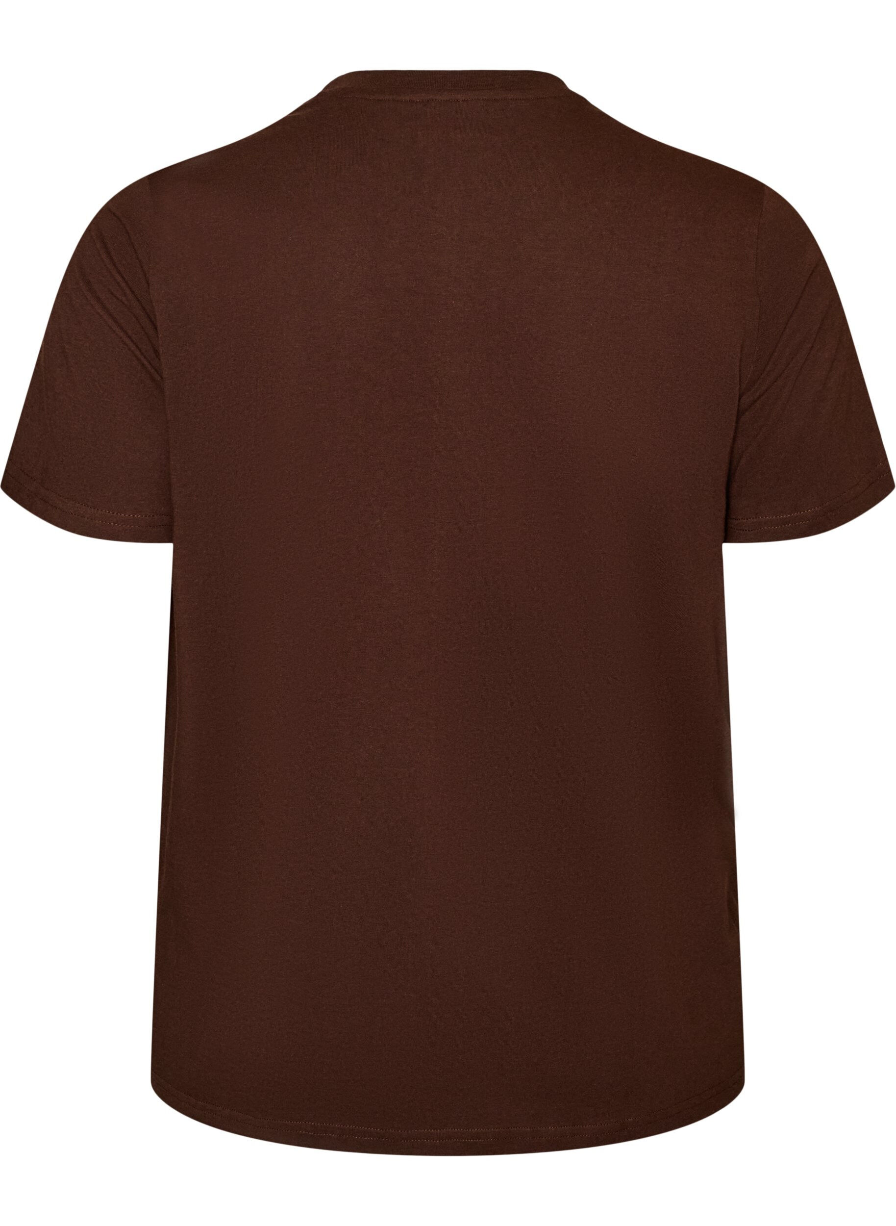 ZizziT-shirt i ekologisk bomull med tryck, Brun, Packshot image number 1