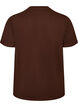 T-shirt i ekologisk bomull med tryck, Brun, Packshot image number 1