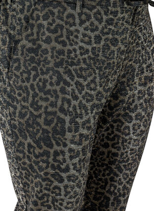 Croppade Maddison byxor med glitter och leopardmönster, Lurex Leo, Packshot image number 2