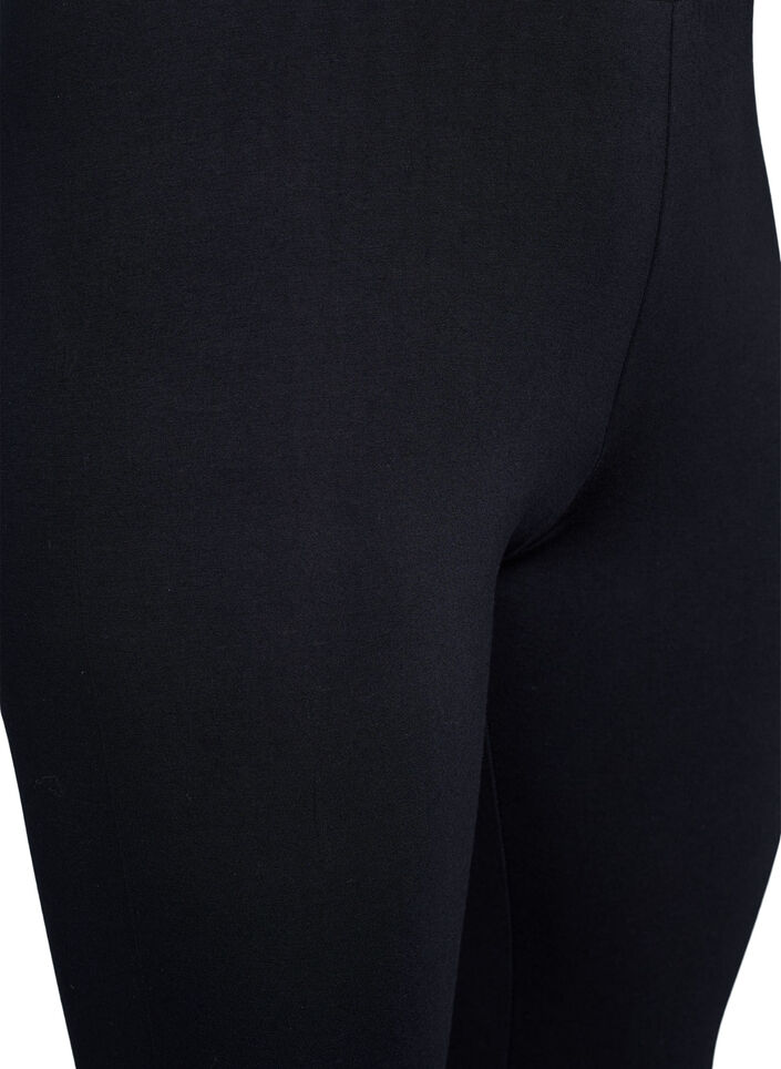 Ankelkorta leggings i viskos, Svart, Packshot image number 2
