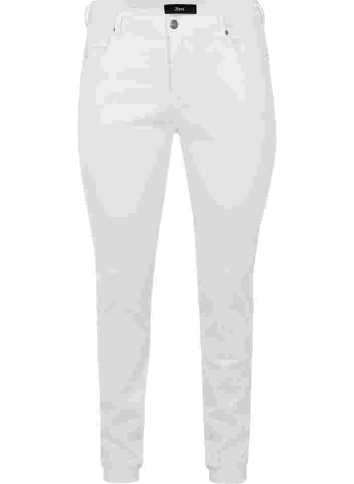 Slim fit Emily jeans med normalhög midja, Br. White