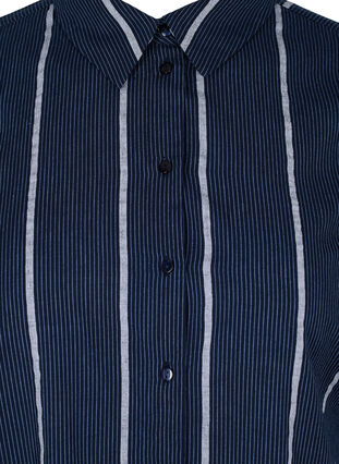 Lång skjortklänning i bomull med randigt mönster, N.Sky w.White Stripe, Packshot image number 2