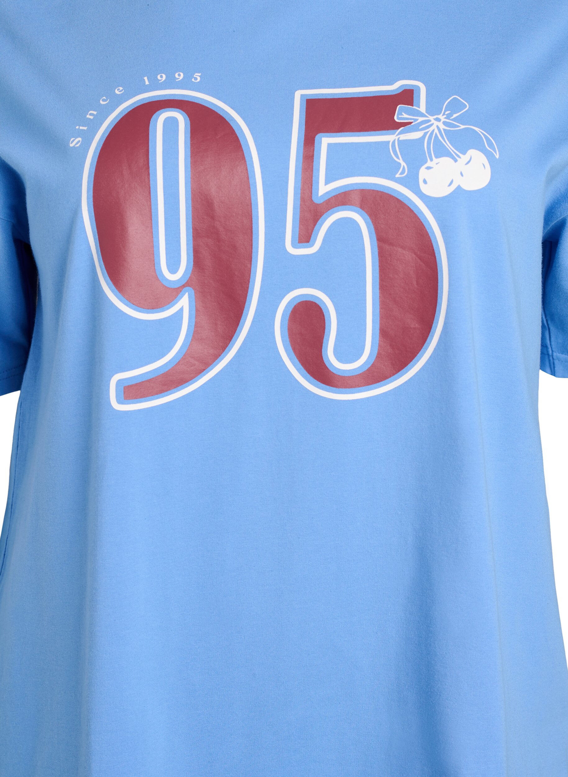 Zizzi Sportig t-shirt i ekologisk bomull, Bl&aring;, Packshot image number 2