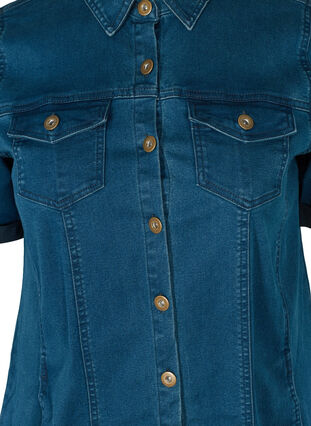 Kortärmad denimklänning, Blue denim, Packshot image number 2