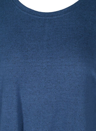 Melerad blus med justerbar fåll, Vintage Indigo Mel, Packshot image number 2