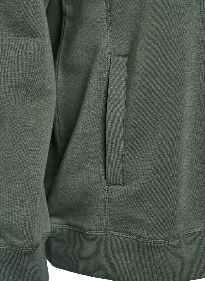 Sweatshirt med h&ouml;g krage och fickor, Gr&ouml;n, Packshot image number 3