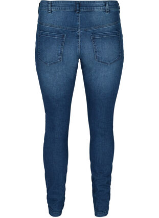 Sanna jeans med blixtlåsdetaljer, Blue denim, Packshot image number 1