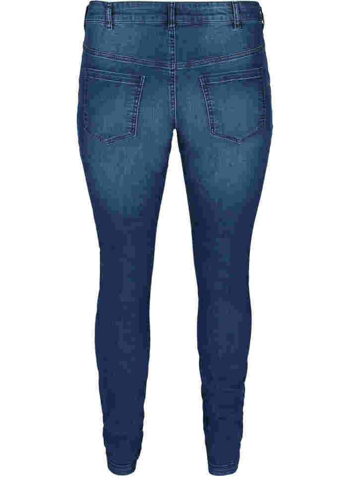 Sanna jeans med blixtlåsdetaljer, Blue denim, Packshot image number 1