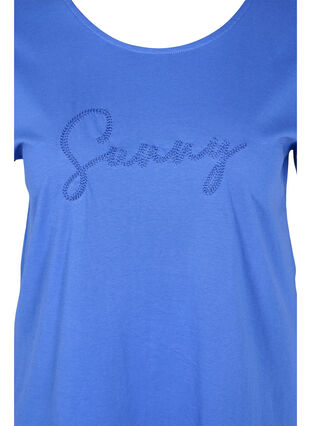 T-shirt i bomull med korta ärmar, Dazzling Blue SUNNY, Packshot image number 2