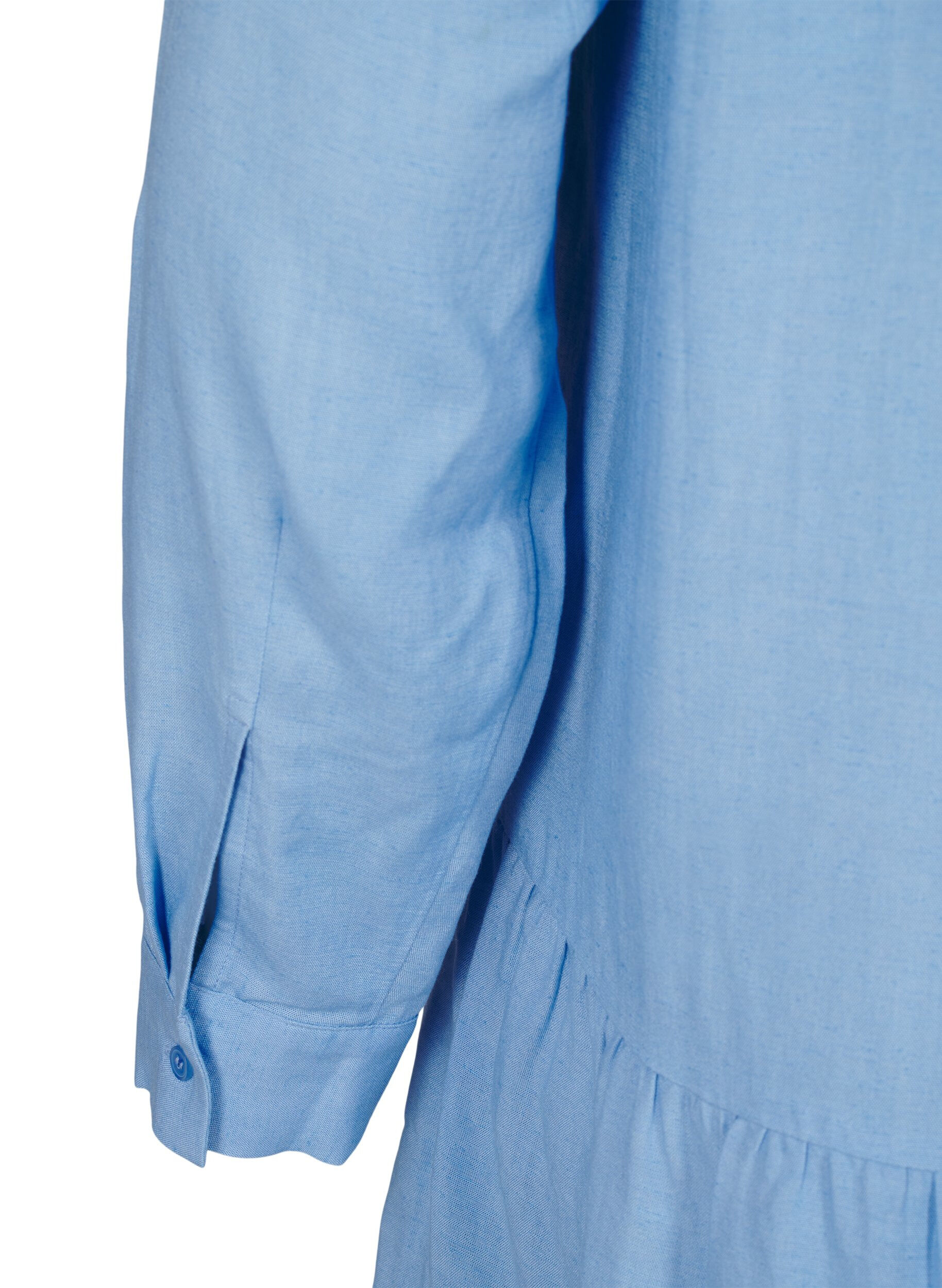 Zizzi Tunika med v-ringning och rynkdetaljer, Bl&aring;, Packshot image number 3