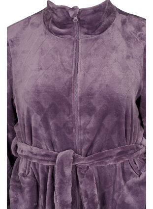 Morgonrock med dragkedja och fickor, Vintage Violet, Packshot image number 2