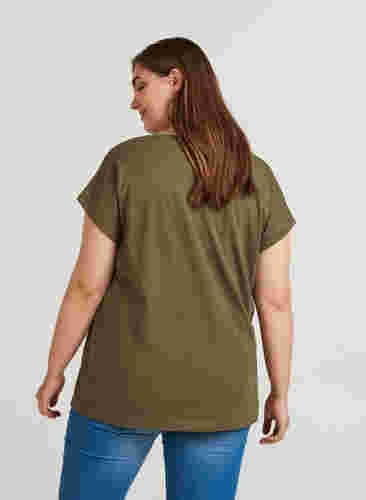 T-shirt i bomullsmix, Ivy Green, Model image number 1