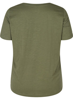 T-shirt i ekologisk bomull med tryck, Thyme Melange, Packshot image number 1