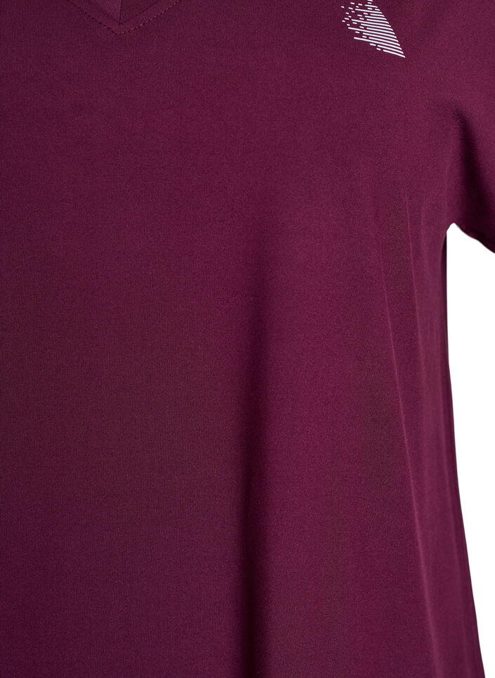 Tr&auml;nings t-shirt med v-ringning och l&ouml;s passform, R&ouml;d, Packshot image number 2