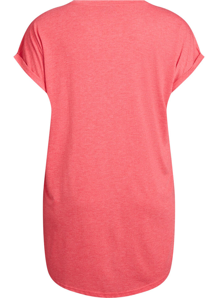 Kortärmat nattlinne med texttryck, Röd, Packshot image number 1