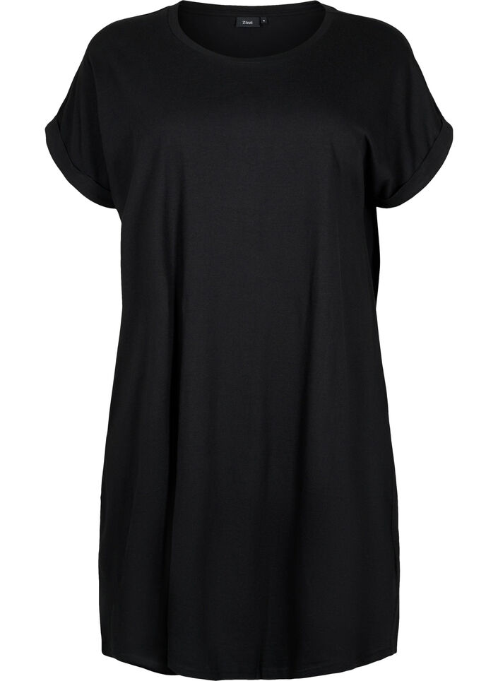 2-pack bomullsklänning med korta ärmar, Shocking Pink/Black, Packshot image number 3