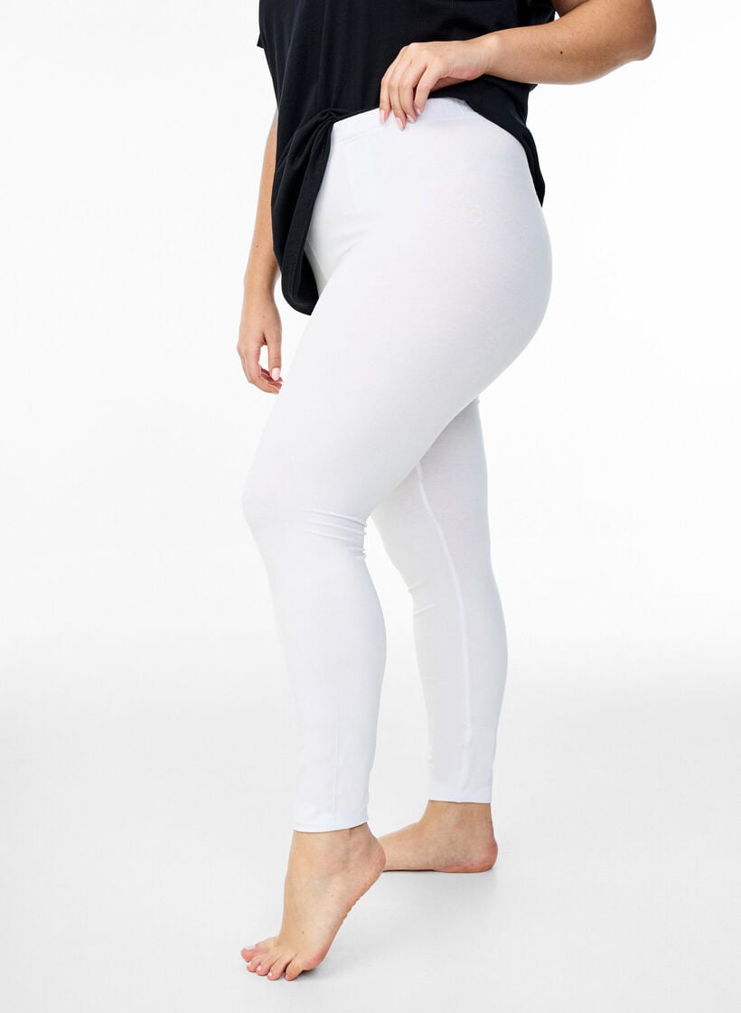 Basic leggings i viskos, Vit, Model image number 0