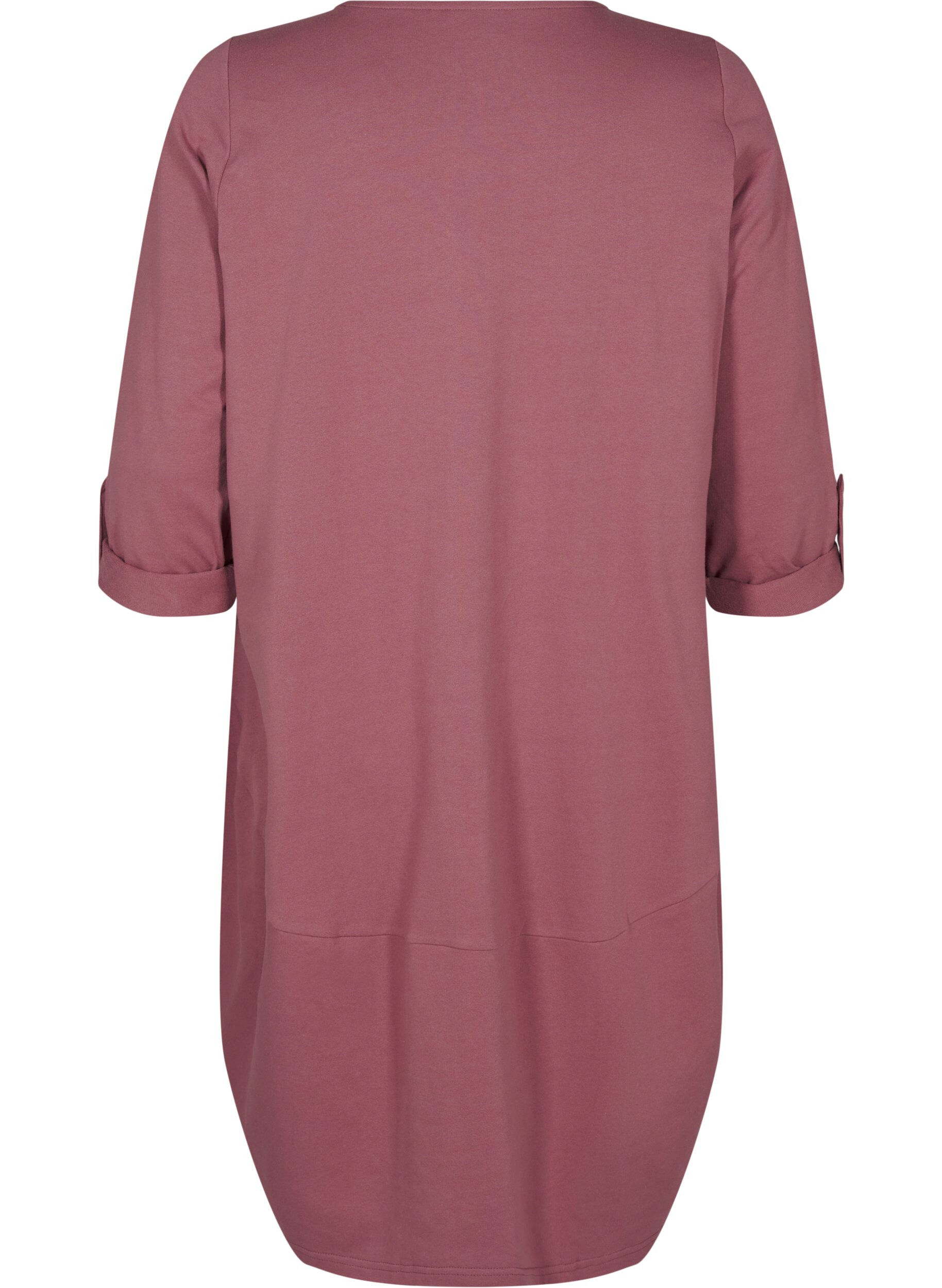 Zizzi Ballongkl&auml;nning i bomull med fickor, Rosa, Packshot image number 1