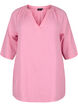 Bomullstunika med 3/4-ärmar, Rosebloom, Packshot image number 0