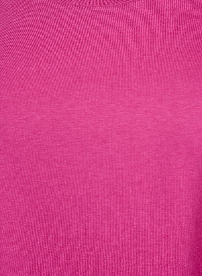 Kort&auml;rmad t-shirt i bomullsblandning, Rosa, Packshot image number 2