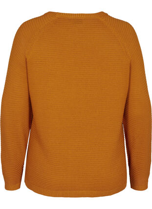 Stickad tröja med rund halsringning, Buckthorn Brown, Packshot image number 1