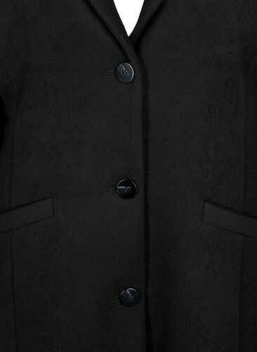 Kappa med knappar och fickor, Black, Packshot image number 2
