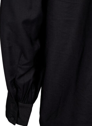 Viskosshirt blus med ruffles, Black, Packshot image number 3