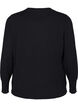 Stickad blus med rund hals, Svart, Packshot image number 1