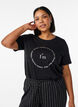 T-shirt med tryck, Svart, Model image number 0