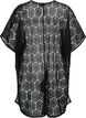 Kaftan-strandklänning med hålmönster, Black, Packshot image number 1