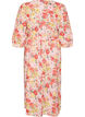 Blommig midikl&auml;nning med broderie anglaise och knytsk&auml;rp, Rosa, Packshot image number 1