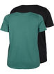 2-pack t-shirt i bomull, Mallard Green/Black, Packshot image number 1