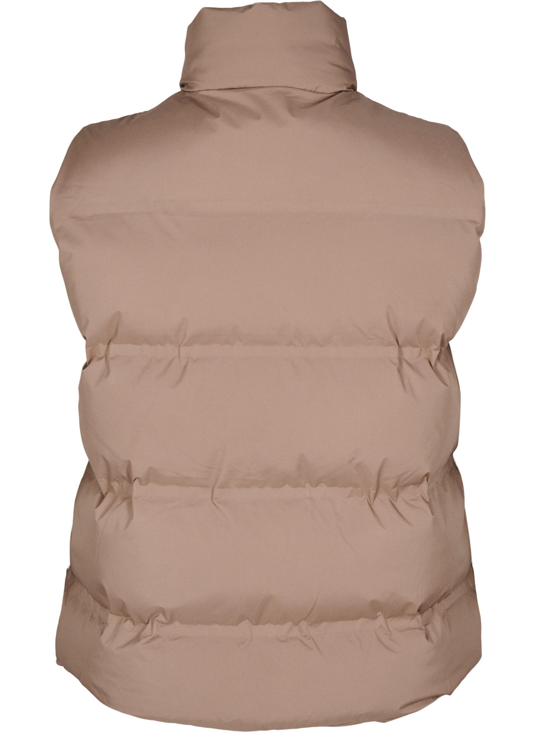 ZizziKort pufferjacka med h&ouml;g krage, Brun, Packshot image number 1