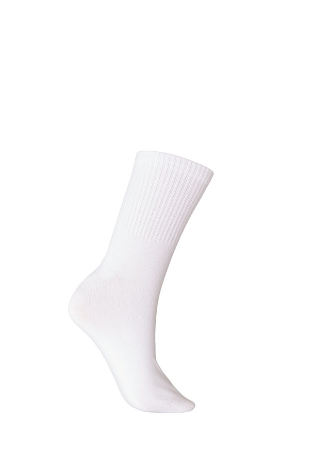 Strumpor i bomull med m&ouml;nster, Vit, Packshot image number 1