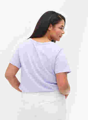 Enfärgad t-shirt i bomull, Lavender, Model image number 1