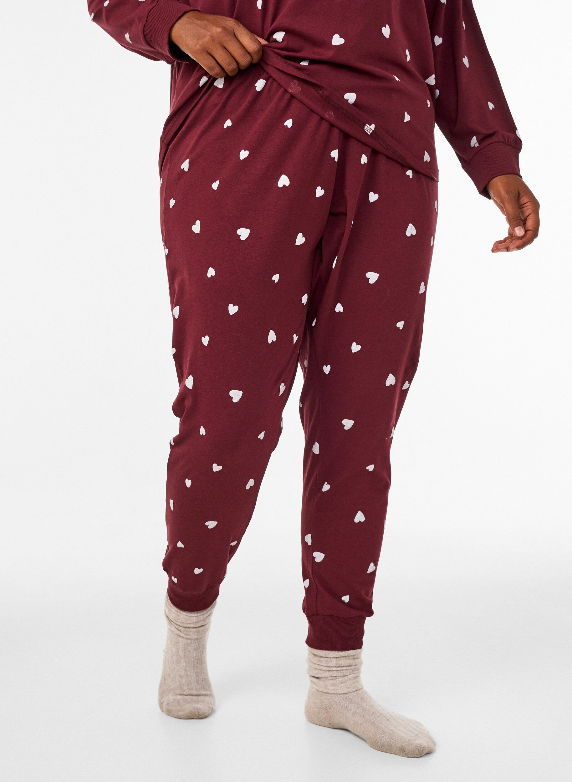 ZizziM&ouml;nstrade pyjamasbyxor, R&ouml;d, Model image number 2