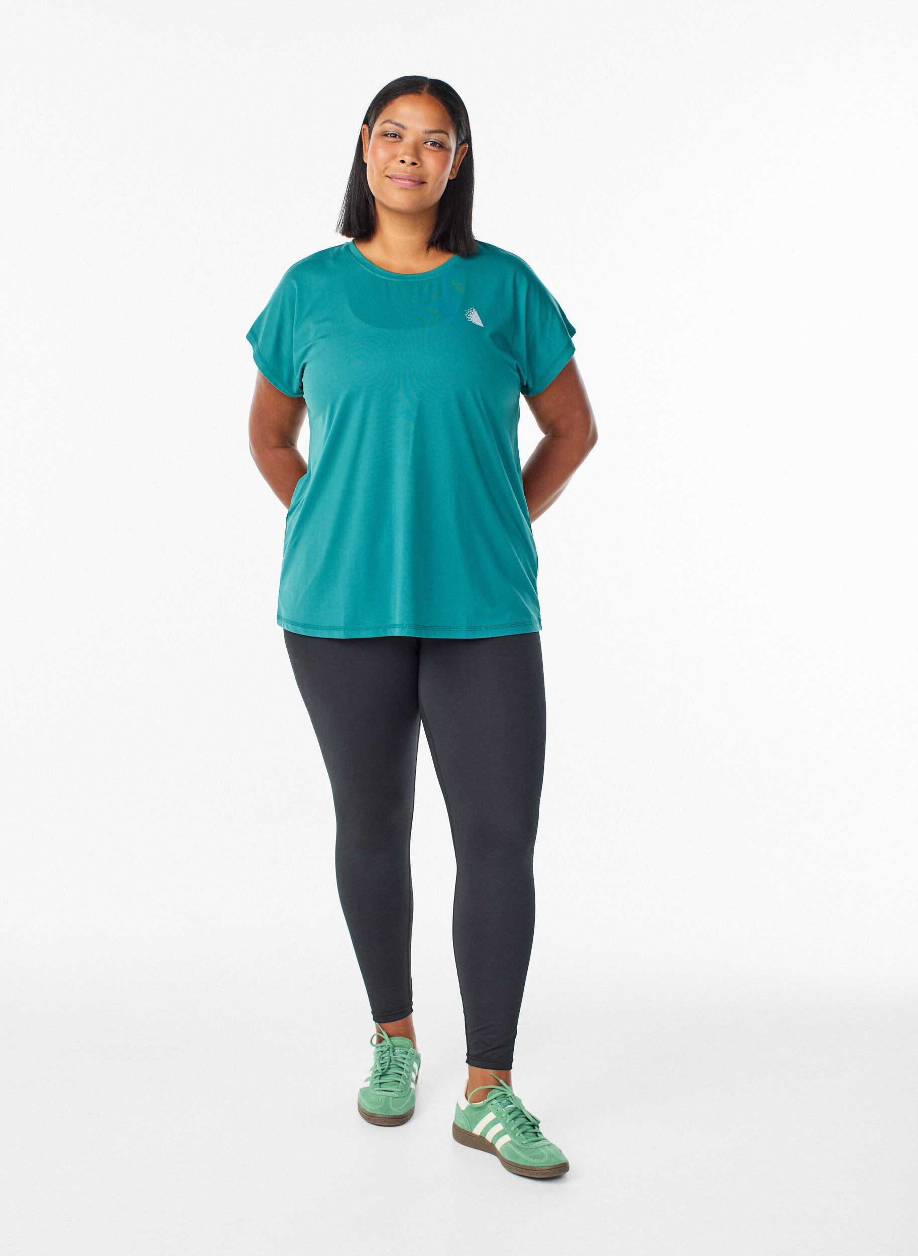ZizziEnf&auml;rgad tr&auml;nings-T-shirt, Bl&aring;, Model image number 1