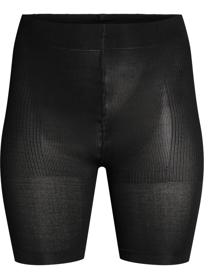 2-pack push-up shorts i 60 denier med formande effekt, Svart, Packshot image number 0
