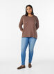 Jerseyblus med 3/4-&auml;rm, Brun, Model image number 1