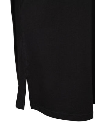 T-shirtklänning i bomull med mönster, Black w. Gold, Packshot image number 3