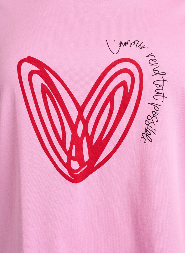 T-shirt i bomull med motiv, Begonia P. w. Heart, Packshot image number 2