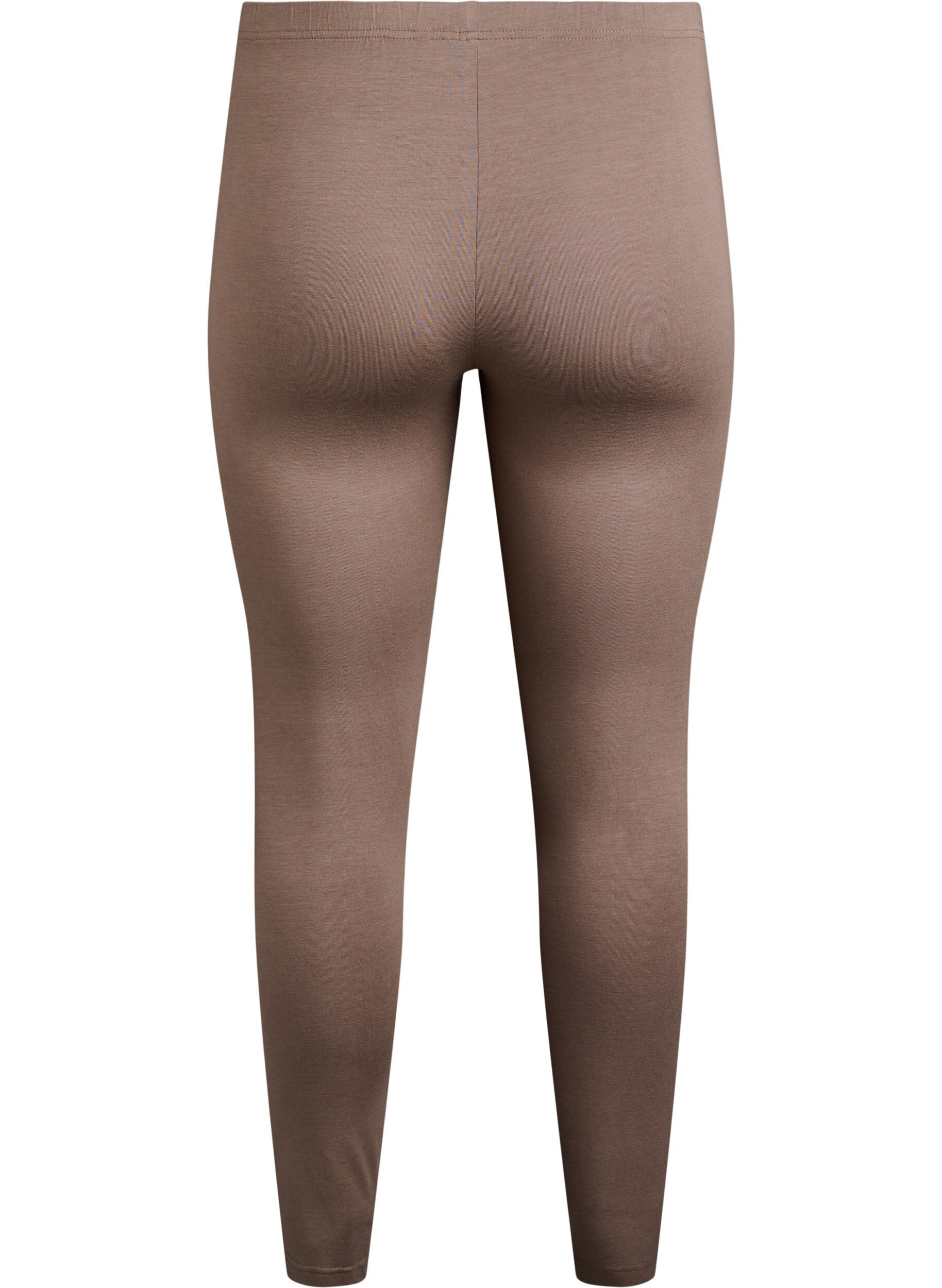 Zizzi Basic leggings i viskos, Brun, Packshot image number 1