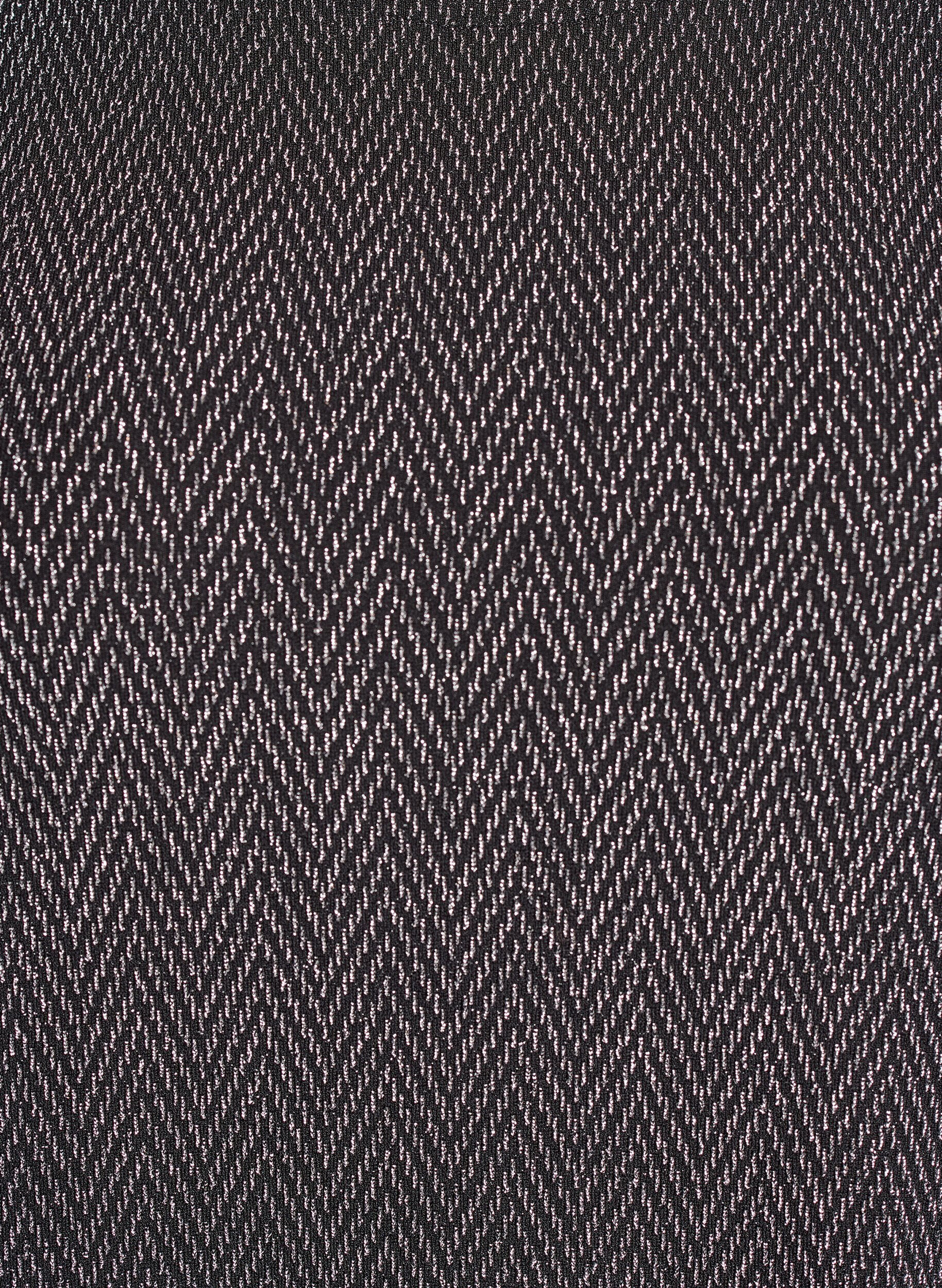 Zizzi Blus med glitterm&ouml;nster och 3/4-&auml;rmar, Svart, Packshot image number 2