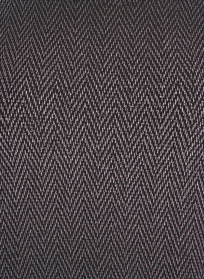 Blus med glittermönster och 3/4-ärmar, Svart, Packshot image number 2