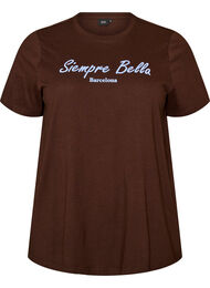 T-shirt i ekologisk bomull med tryck, Brun