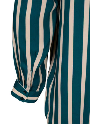 Randig skjorta med långa ärmar, Green Stripe, Packshot image number 3