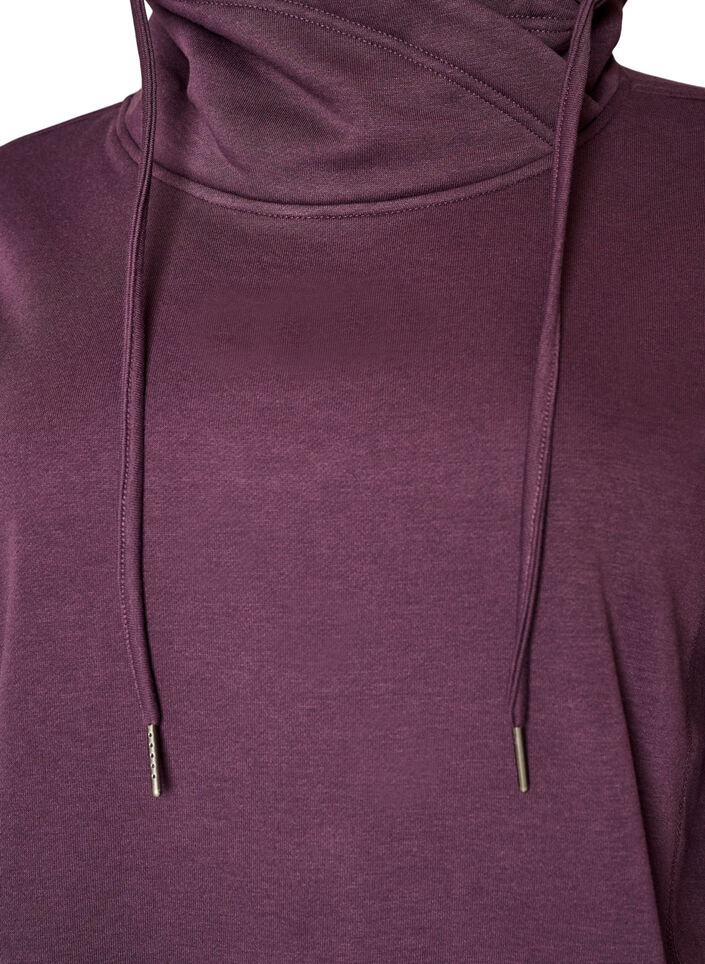 Sweatshirt med h&ouml;g krage och fickor, Lila, Packshot image number 2