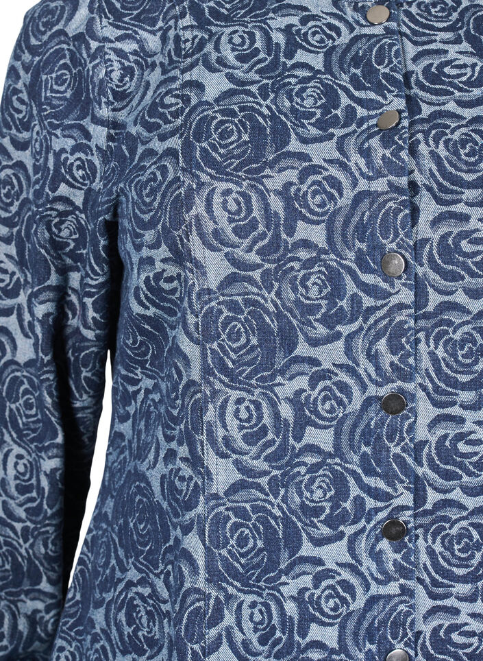 Denimskjorta med rosenmönster, Denim Rose AOP, Packshot image number 2